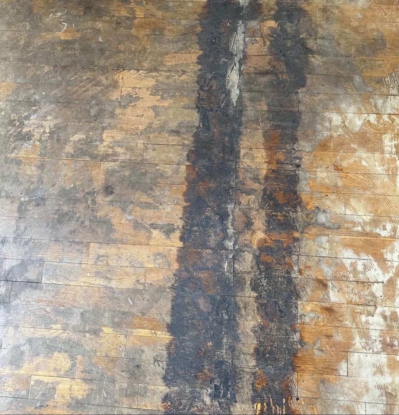 Parquet encrassé avant rénovation